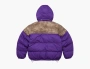 Supreme Leather Yoke Puffer Jacket Purple 