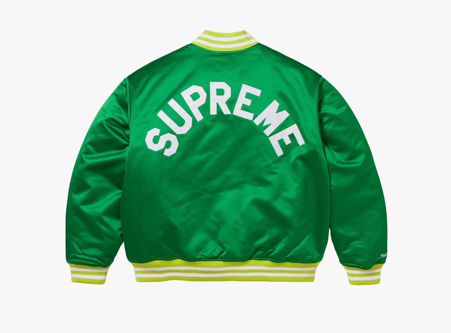 Supreme x Mitchell & Ness Satin Varsity Jacket Green 
