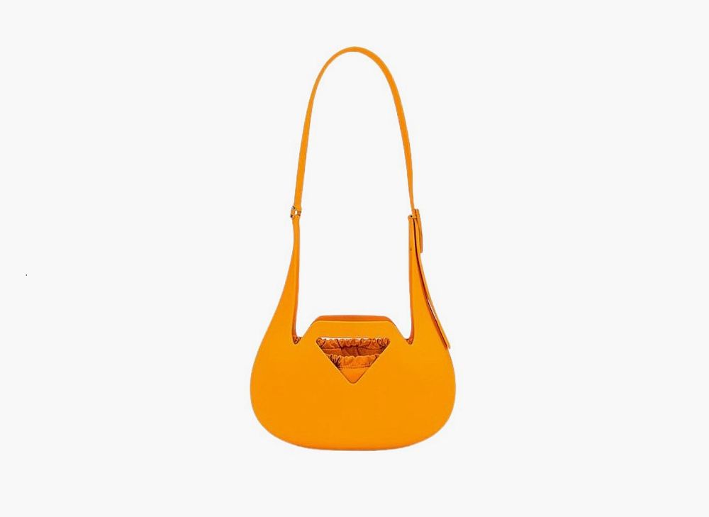 Bottega Veneta Recyclable Rubber Punch Shoulder Bag Tangerine Orange