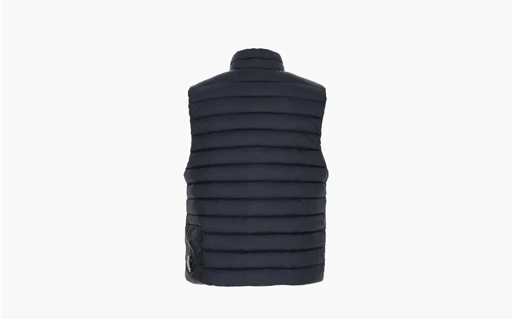 C.P. Company Vest With Mock Neck And Logo Blue