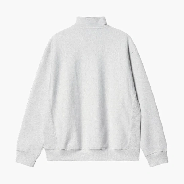 Carhartt WIP FW22 Half Zip American Script Sweatshirt - Ash Heather Logo 