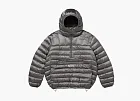 Supreme Micro Down Half Zip Hooded Pullover Silver