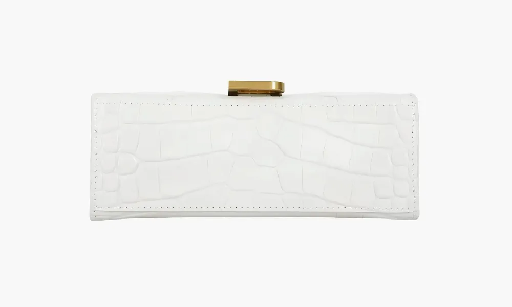 Balenciaga Hourglass Handdbag Embossed White