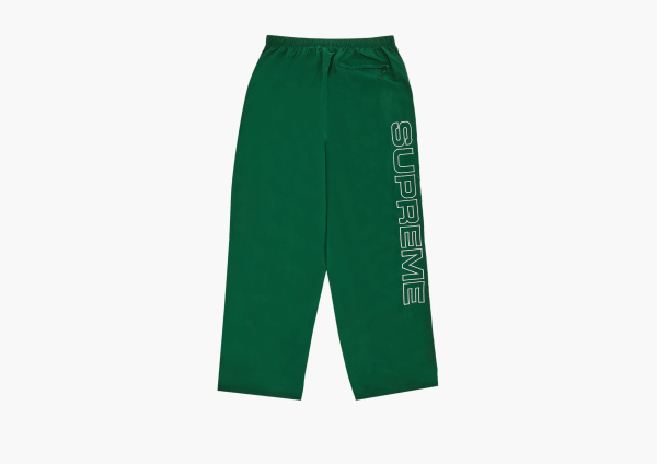 Supreme Spellout Embroidered Track Pants Dark Green 