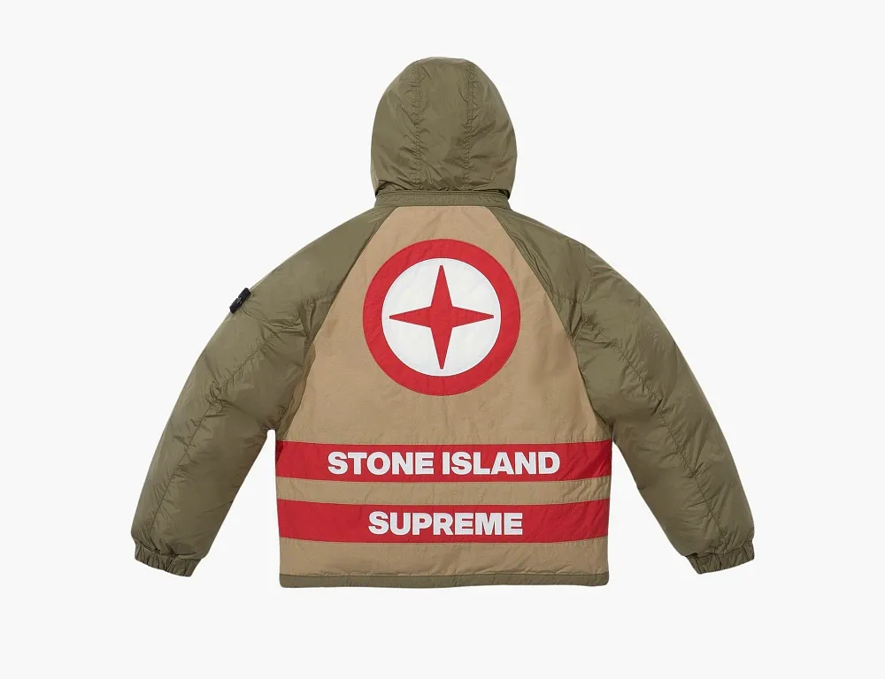 Supreme x Stone Island Reversible Down Puffer Jacket Olive