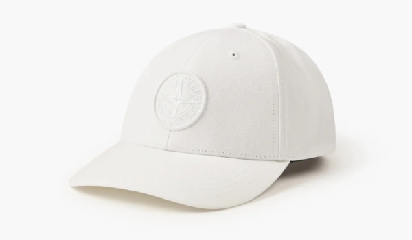 Stone Island Compass Patch Baseball Cap White 
