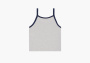 Celine Tank Top in Cotton Jersey Vintage Grey Melange / Navy 