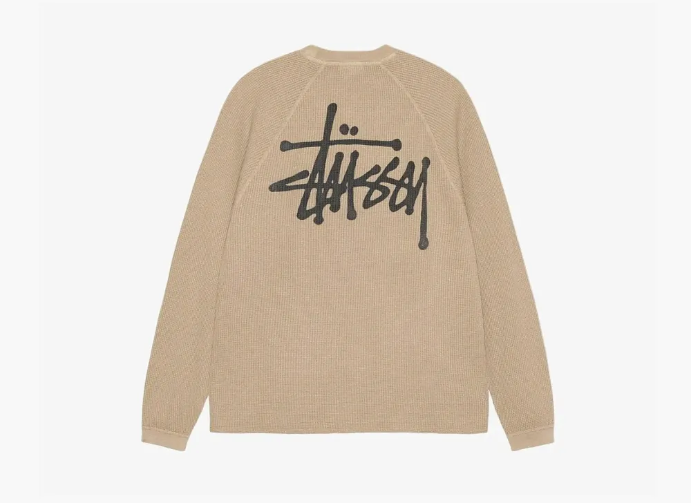 Stussy Raglan Thermal Long-Sleeve Crew Sand
