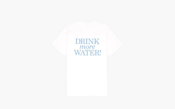 Sporty & Rich New Drink Water T-shirt In White/atlantic 