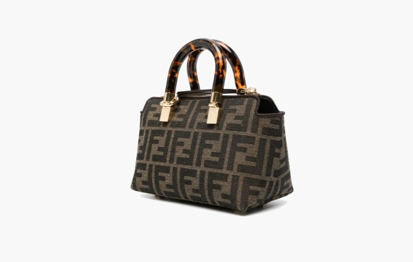 Fendi By The Way FF Jacqard Mini Canvas Tote Bag Brown 