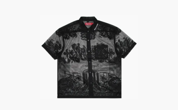 Supreme Last Supper Lace Short-Sleeve Shirt Black 