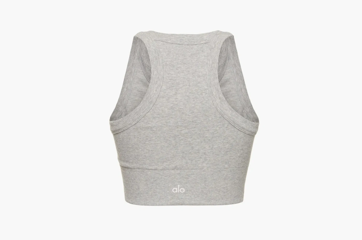 Alo Yoga Seamless Delight High Neck Bra Athletic Heather Grey 