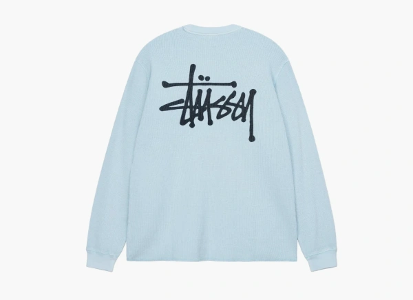 Stussy Basic Stock Long Sleeve Thermal Light Blue 