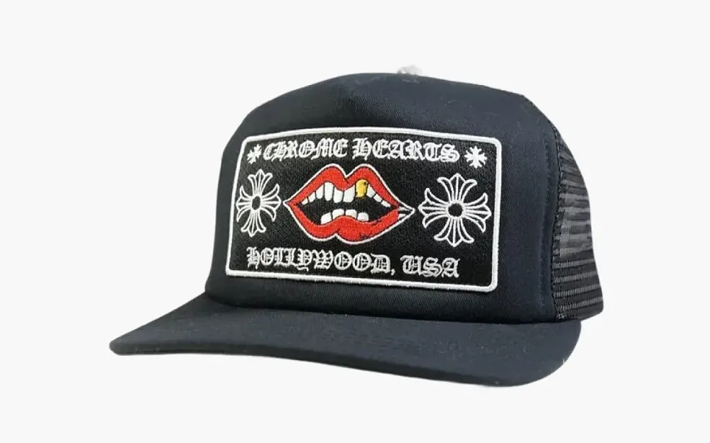Chrome Hearts Chomper Hollywood Trucker Hat Black