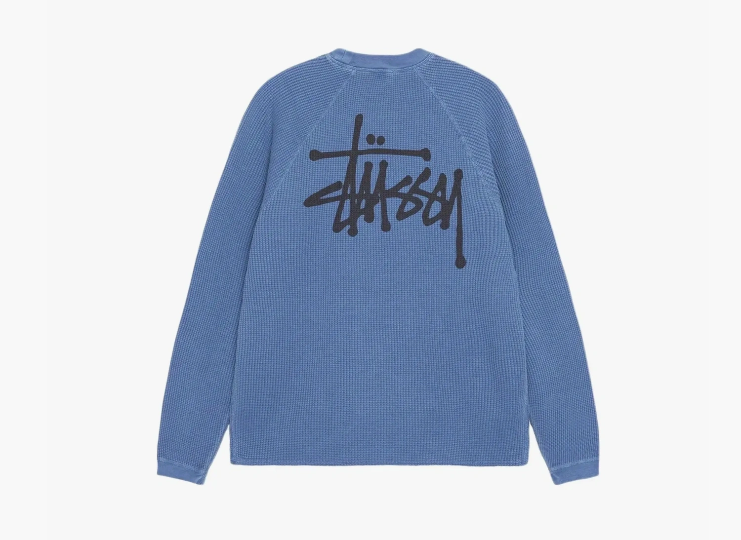 Stussy Raglan Thermal Long-Sleeve Crew Blue 