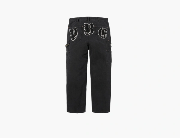 Supreme Old English Canvas Double Knee Painter Pant Black  Supreme Old English Canvas Double Knee Painter Pant Black