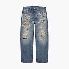 Supreme x MM6 Maison Margiela Distressed Loose Fit Selvedge Jeans Washed Indigo