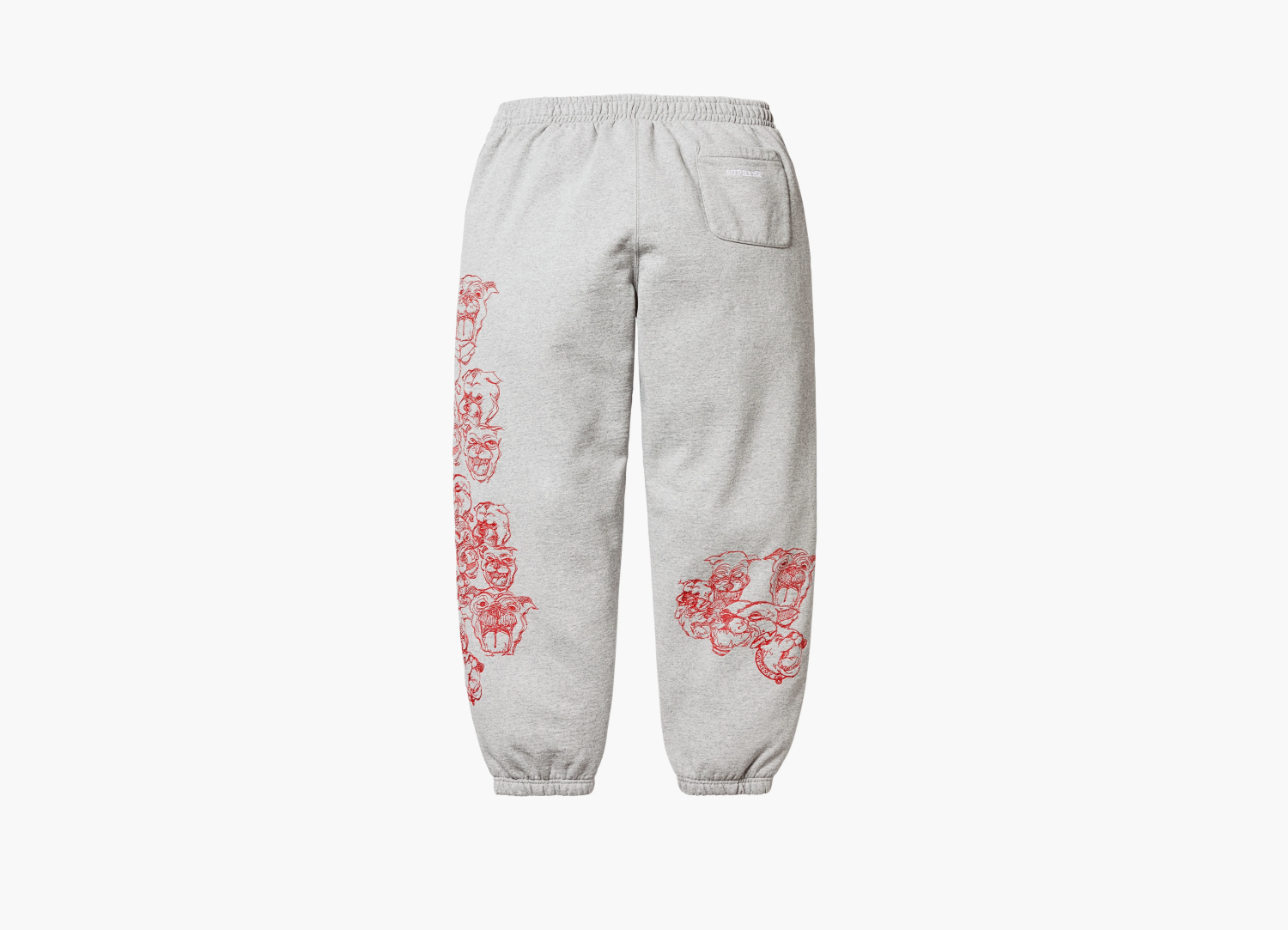 Supreme  Pitbulls Embroidered Sweatpant  "Heather Grey" 