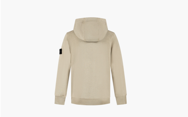 Stone Island Brushed Cotton Popover Hoodie Beige 