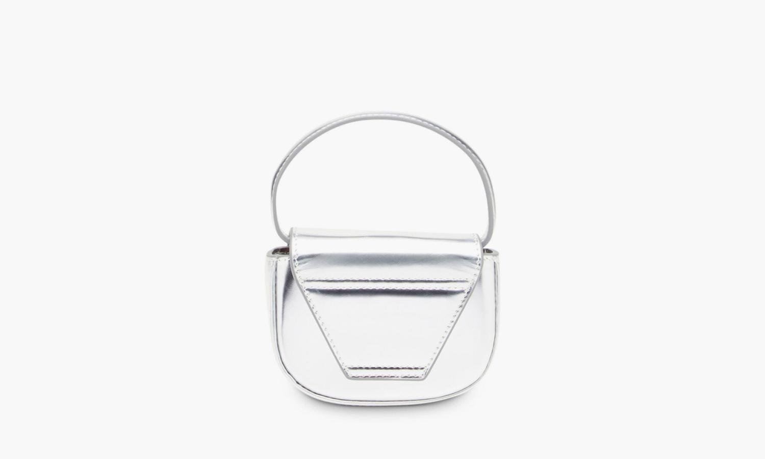 Diesel 1DR Iconic Mini Bag Mirrored Leather "White" 