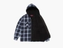 Supreme Lined Zip Up Hooded Flannel Shirt Black 