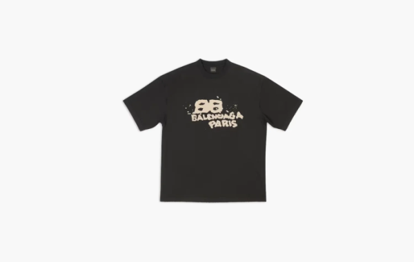 Balenciaga Hand-drawn Icon T-shirt Medium Fit Black 