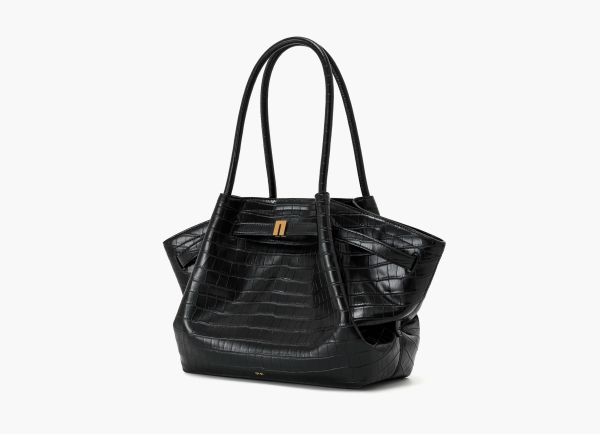 JW PEI Hana Medium Tote Bag Black Croc 