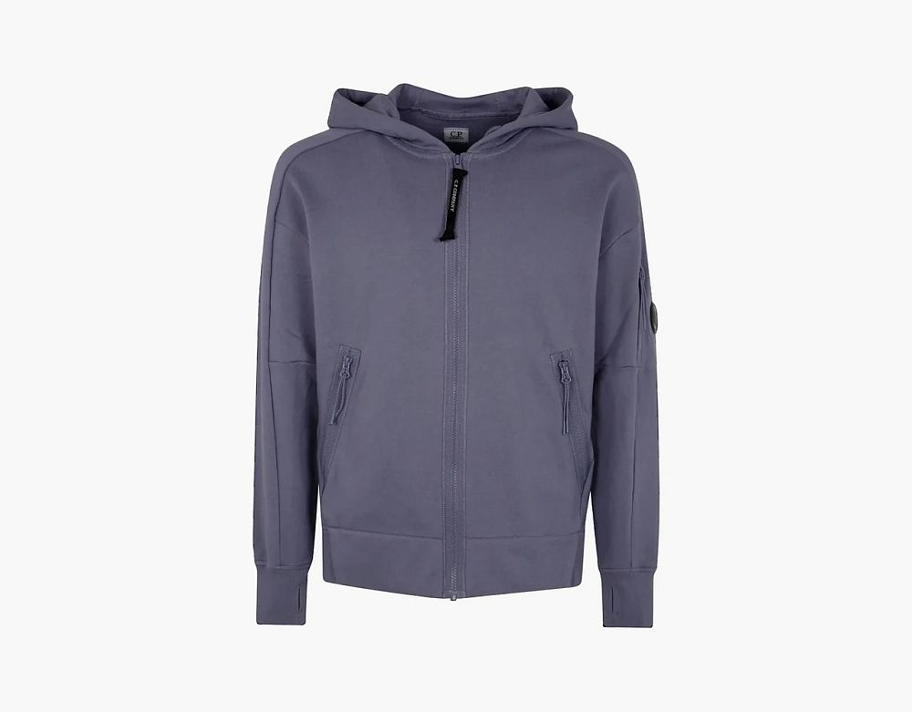 C.P. Company Diagonal Raised Fleece Lens Hooded Sweatshirt Lavender