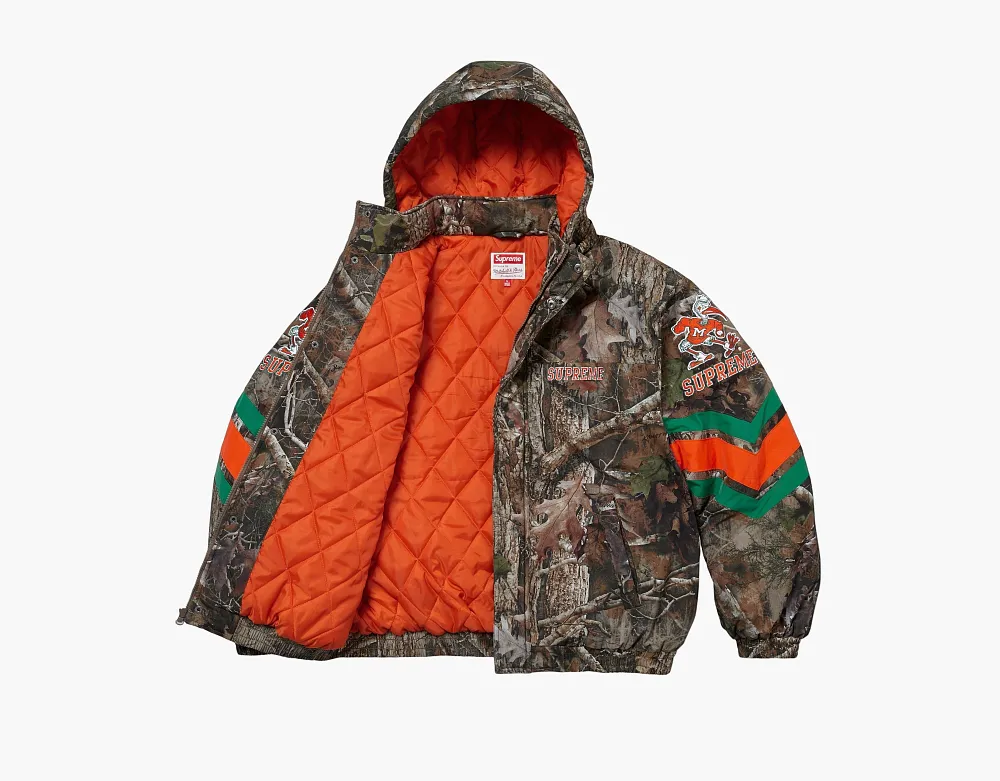 Supreme x Mitchell & Ness NCAA Hooded Stadium Jacket TrueTimber/Kanati Camo