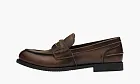 Miu Miu Brushed Leather Loafers Sepia