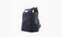 Hermes Groom Cotton Blend With Barenia Calfskin Backpack Marine Blue/Flame Orange 
