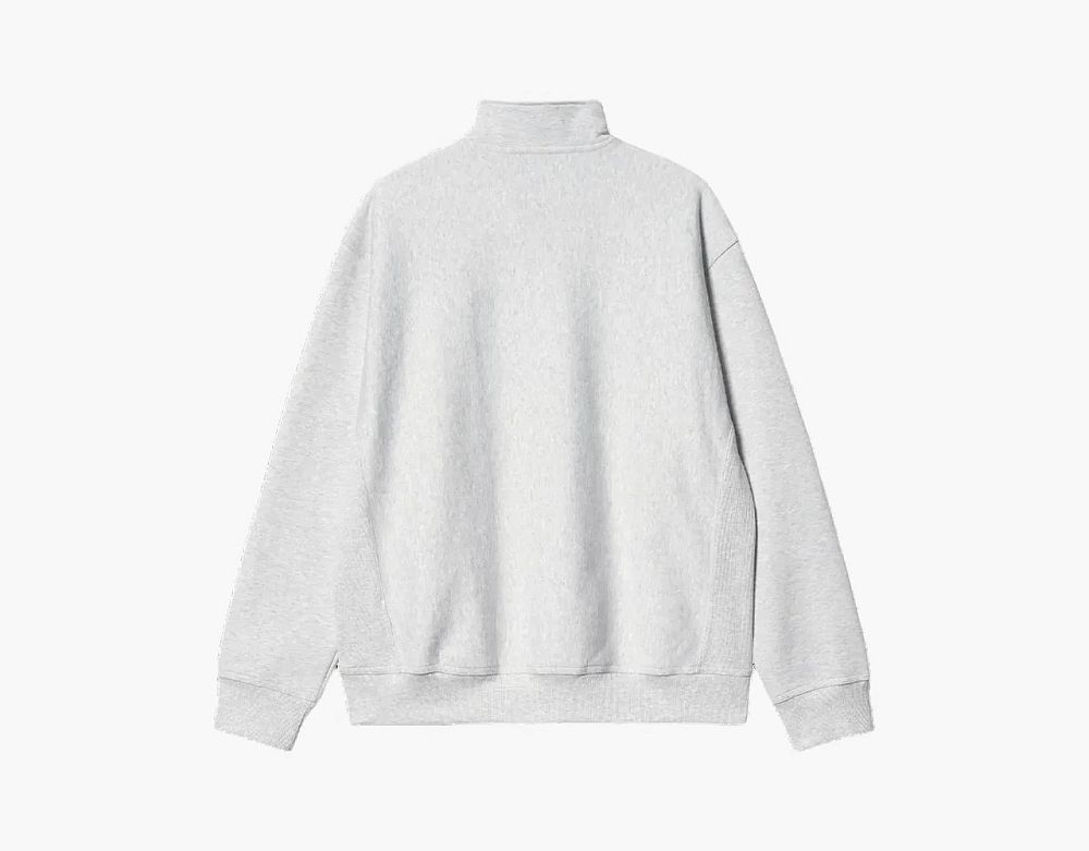 Carhartt WIP FW22 Half Zip American Script Sweatshirt - Ash Heather Logo