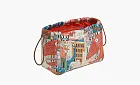 Hermes Fourbi Silk With Barenia Calfskin Handbag Orange & Multicolor