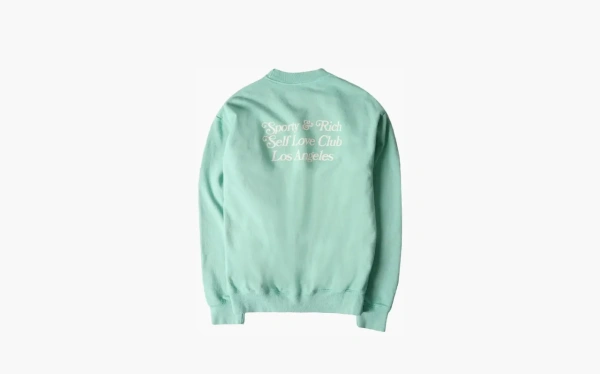 Sporty & Rich Self Love Club Sweatshirt  Jade/Cream  Sporty & Rich Self Love Club Sweatshirt  Jade/Cream