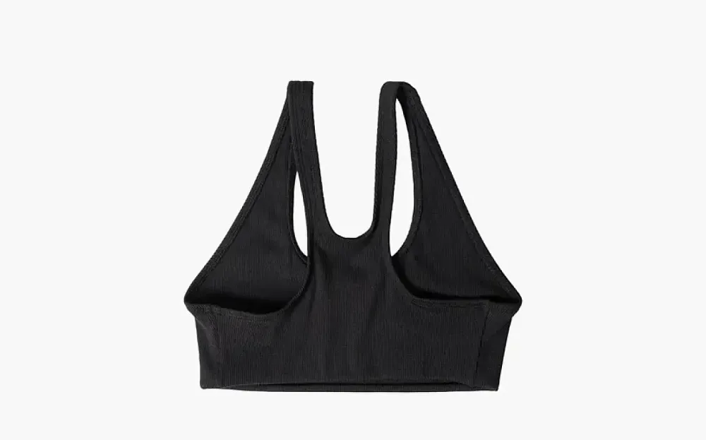 Sporty & Rich Serif Rib Sports Bra Black/White