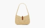 Saint Laurent Le 5 A 7 Mini Hobo Bag in Raffia Natural/Brick 