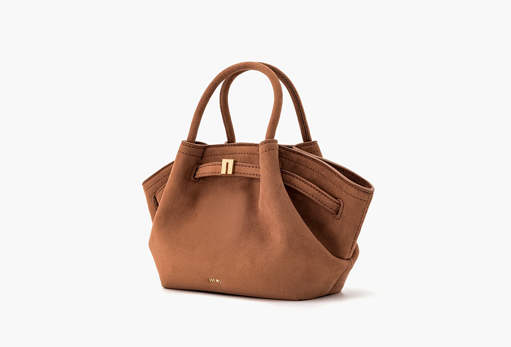JW PEI Hana Mini Faux Suede Tote Bag Brown
