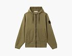 Stone Island Organic Cotton Fleece Hooded Sweatshirt Military Green