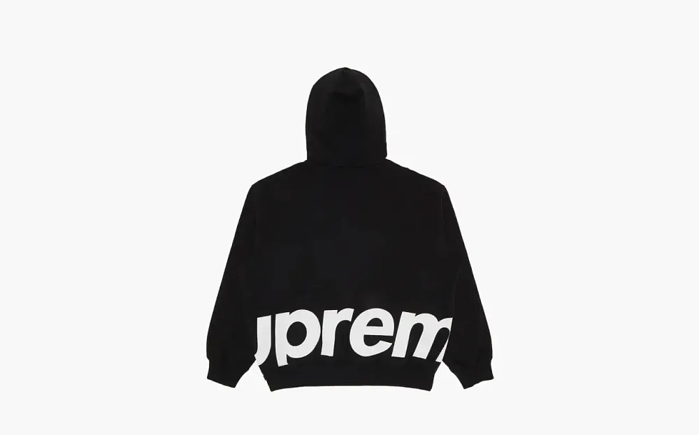 Supreme Big Logo Zip Up Hooded Sweatshirt Black