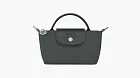 Longchamp Le Pliage Green Handle Pouch Graphite