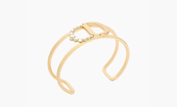 Dior Metal Resin Bead Bangles WMNS Gold 
