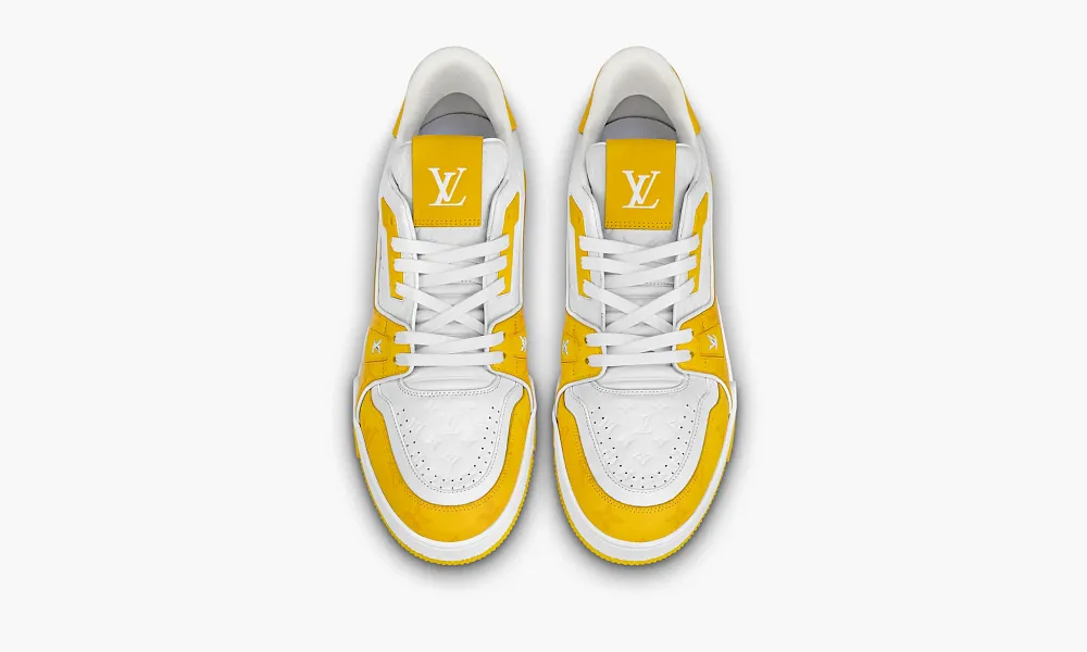 Louis Vuitton Lv Trainer White Yellow Monogram