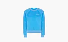 Sporty & Rich Logo-embroidered Velvet Sweatshirt Blue