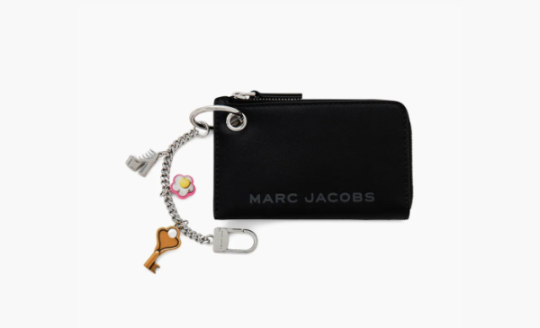 Marc Jacobs The Top Zip Charm Wallet Black  Marc Jacobs The Top Zip Charm Wallet Black
