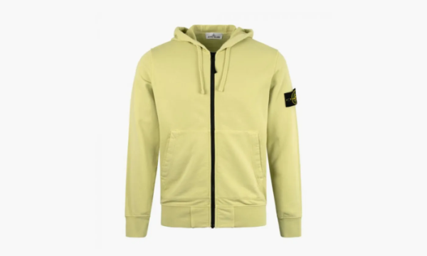 Stone Island Garment Dyed Zip Sweatshirt Lime 