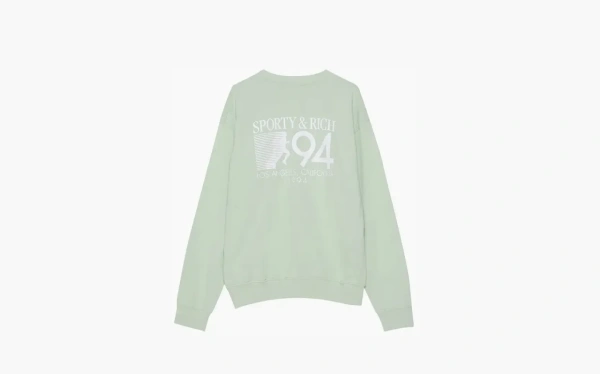 Sporty & Rich 94 California Crewneck Sage/White 