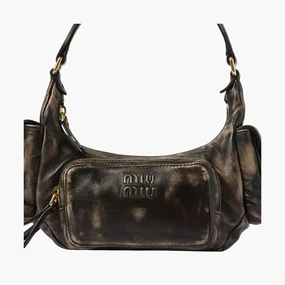 Miu Miu Nappa Leather Pocket Bag Sand / Coffee