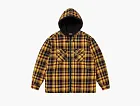 Supreme Lined Zip Up Hooded Flannel Shirt Yellow