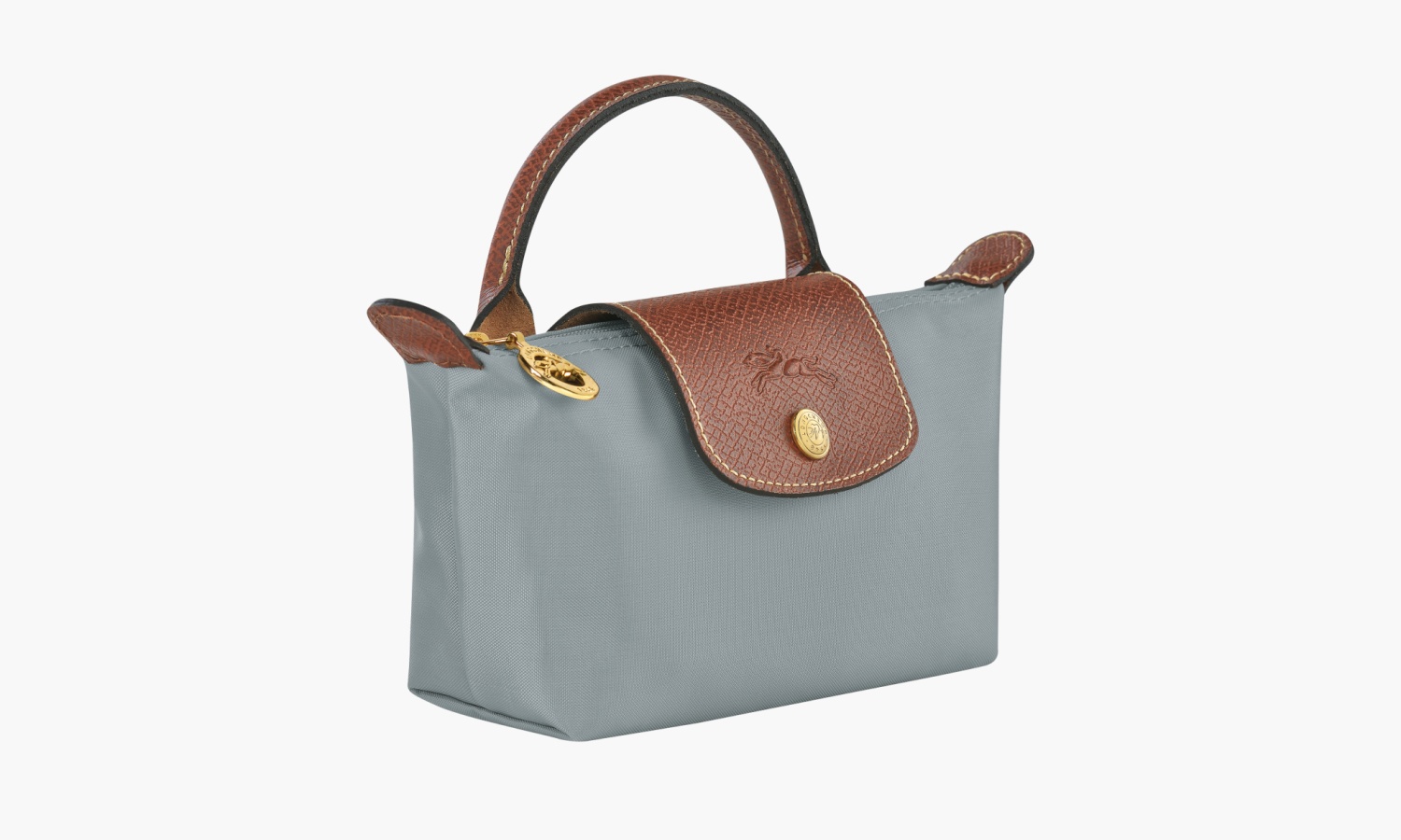 фото Longchamp Le Pliage Original Pouch With Handle Steel (Longchamp)-34175089P80