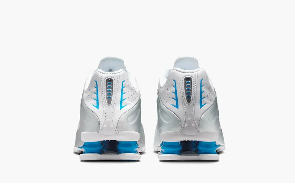 Nike Shox R4 WMNS White Metallic Silver Blue Hero